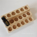 Custom different Grids Wooden oil Holder Tabletop oil Storage Container oil Display Tray